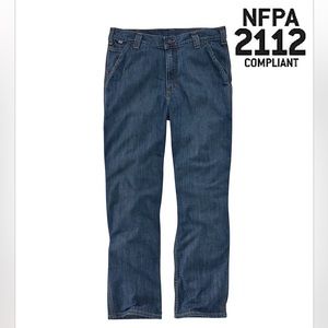 NWT Carhartt FRB004MDS Midstone Flame-Resistant Relaxed Fit Utility Jeans 34x30